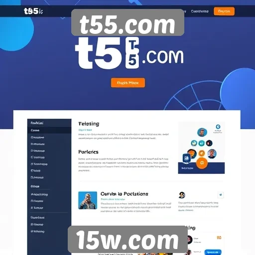Análise da interface do usuário no site t55.com